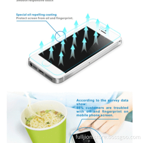 9h 0.33mm 0.2mm 2.5D curved edge round angle tempered-glass screen protector for iPhone 5/5c/5s